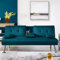 Yaheetech Schlafsofa für max. 3 Personen Gästebett Couch Sofa mit Schlaffunktion Tagesbett Bettsofa Schlafcouch Sofabett Polstersofa bis 350 kg belastbar blau