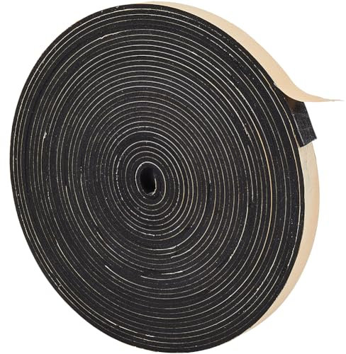 GORGECRAFT 10m*15mm*3mm Cinta Aislante de Espuma Autoadhesiva Negra Insonorización Burlete de Clima Refrigeración Aire Acondicionado Tira de Sellado Burlete para Puertas Ventanas Equipos Deportivos