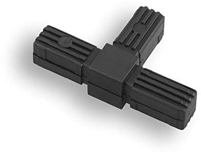 1 Connecteur avec noyau en acier - Raccord de tuyau pour tube carré plastique/polyamide Noir (T-Pièce, 30x30x2,0mm)