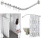 AUBWIG Rideau De Douche Rail En Acier Inoxydable En Forme De L Salle De Bain Baignoire Coin De Rideau De Douche Tringle Pas De Perçage Pour Magasin De Vêtements Salle De Bain (90-130cm x 90-130cm)