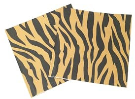 Premium-Servietten, Party-Servietten, Cocktail-Servietten, 2-lagig, Einweg-Servietten, dekorative Papierservietten, 16,5 cm, 33 cm, ideal für Geburtstagspartys, Tiger, 40 Stück