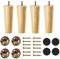 YouYuer Pieds de Meuble en Bois,4PCS Pieds de Canapé de Rechange Pied de Lit Pied Table Basse Droit Pieds Meuble Cuisine Finition avec Accessoires Pieds Bois pour lit,Placard,Banc (20cm/7.87in)