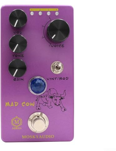Distortion Gitarren-Effektpedal, 100-Watt-Röhrenverstärker, Kippschalter und 4-Modi-Auswahlknopf, multifunktionales elektronisches Gitarrenpedal