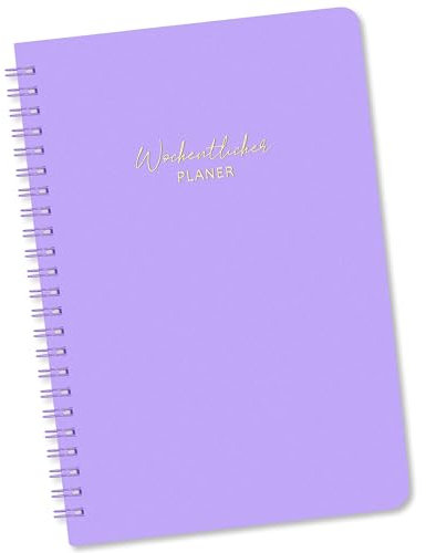 BIROYAL Undatierter Wochenplaner | Terminplaner A5 | wöchentlicher Terminkalender mit To-Do-Liste, großem Notizfeld | 52 Blatt Terminplaner auf Deutsch Ringbuch mit Hardcover | Planer violett