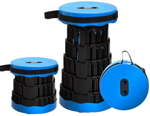 KunpengZen Klapphocker Faltbar, Verdickter Tragbarer Teleskophocker, Verstellbarer Falthocker Tragkraft 600 Kg, Camping Hocker für Angeln, Wandern, Grillen, Party, Outdoor, Den Heim AktivitäTen