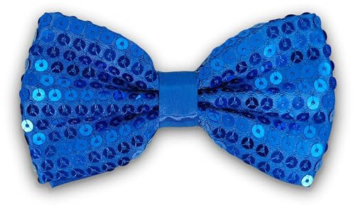 AUSUAYA Herren Glitzern Pailletten Schleife, Jungen glänzende Pailletten Fliege für Geburtstag oder Hochzeit Party BT-3 (Königsblau)