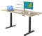 Ergofino höhenverstellbarer Schreibtisch 200x100 cm, elektrisch Schreibtisch mit GS-Zertifiziert, 2 Motoren, 3-Fach Teleskop, 3 Memoryfunktion, Gestell Schwarz inkl. Asteiche Tischplatte