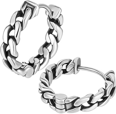 Beebeecraft 2 Stück 316 Creolen Aus Chirurgischem Edelstahl Mit Samtbeutel Klobige Kleine 17mm Hohle Creolen Im Vintage Antik Silber Look Leichte Totenkopf Ohrringe Für Frauen Und Männer Ohrring