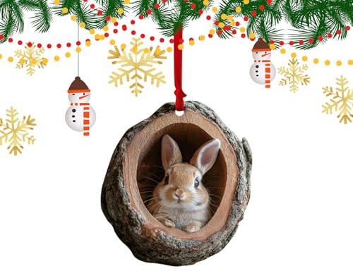 KUIRUNRX® Animal Christmas Ornament, Árbol de Navidad Patrón de Animales 2D Adorno Acrílico Ornamento, Colgante Alec Animal, Decoración estacional para Árbol de Navidad, Decoración de Navidad (A)