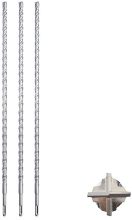 MOXPIFY Broca SDS Plus de 3 piezas, 10 x 600 mm, para hormigón con 4 cortes de metal duro y doble hélice para hormigón y mampostería