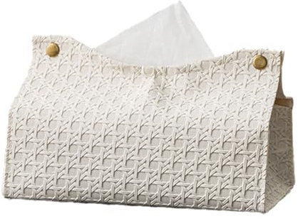 Counius Porta Fazzoletti,Porta Fazzoletti Rettangolare,Scatola di Fazzoletti Quadrata in Pelle PU per il Viso,Scatola Portafazzoletti in Morbida Pelle, per Soggiorno Bagno Cucina Ufficio Auto
