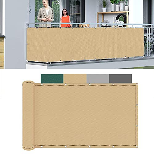 Privacy Shield 140x1200cm Durable Nylon Cable Ties for Sun Protection and Privacy on Garden Fence Balcony and Terrace