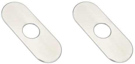 2Pcs 6inch Stainless Steel Faucet Plate;Oval Faucet Base Plate Hole Cover;Faucet Base Plate for Kitchen & Bathroom Sliver