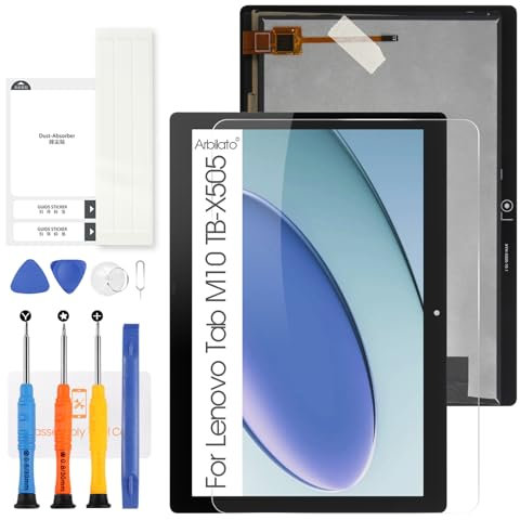 Arbilato For Lenovo Tab M10 HD TB-X505 2019 Screen Replacement, LCD Display Touch Screen Digitizer Full Assembly Glass Panel with Repair Kits(Black,10.1 inch)