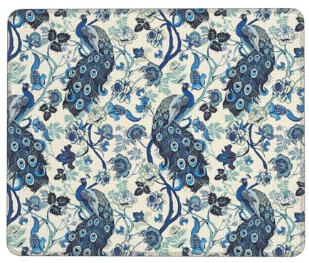 Mouspad Blauer Antiker Chinesischer Volks-Chinoiserie-Stil Gaming Mauspad Verbessert Präzision Und Geschwindigkeit Mac-Gaming-Zubehör Wasserdicht Mouspad For Arbeit Computer Studium 25X30Cm