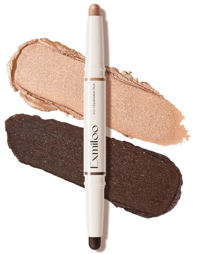 Exmiloo Fard à Paupières en Stick, Bronze et Cuivre Irisé | Bronze et cuivre irisé pour regards chauds; crème modulable, facile à estomper, résistante après fixation.