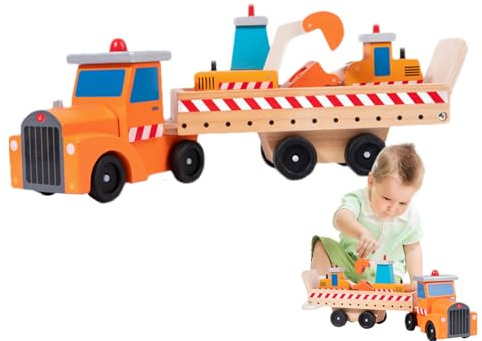 Zankie Holzauto Spielzeug | Lernspielzeug LKW STEM Fahrzeug,BAU- und Spielauto aus Holz - Für Mädchen Kinder Spielzimmer Kindergarten Vorschule