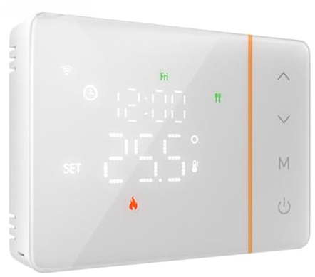 Termostato WiFi 503 a Batteria Bianco, Per Caldaia a Gas, Montaggio Parete o Da Incasso Scatola 502 e 503, Programmazione Settimanale, Display Touch 120X86mm, Controllo APP e Manuale