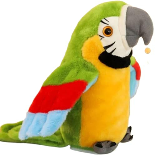 Juguetes que hablan|Loro que habla, repite lo dices, juguetes para loros, animales de peluche hablan, juguete de peluche, registro electrónico, ala agitada de pájaro animada para niños, niñas
