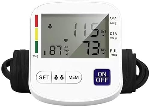 Digital Blood Pressure Monitor with Adjustable Cuff – Upper Arm BP Machine for Home Use, Tracks 99 Readings & Irregular Heartbeat, Large Backlit Display, One-Touch Operation, Portable Case Included