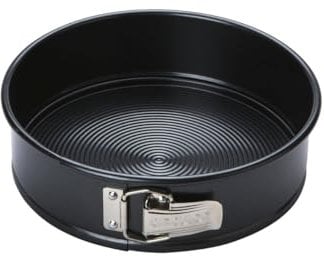 Circulon Ultimum 9 Inch Springform Cake Tins for Baking - Round Loose Bottom Cake Tin, Freezer and Dishwasher Safe Carbon Steel Bakeware, Black