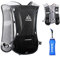 TRIWONDER Gilet Trail 5L Sac à Dos Hydratation Running Sac Trail Gilet de Course pour Homme Femme Marathon Randonnée (Noir - avec bouteuille Souple 600ml)