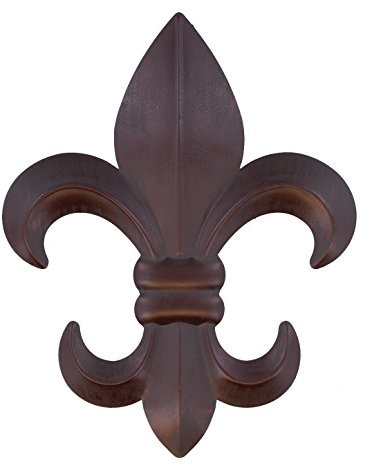 25,4 cm en métal en forme de fleur de lys plaque murale/Art avec système de suspension – rustique Créoles Décor