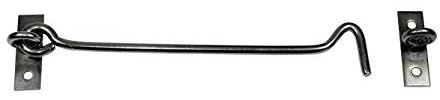 SN-TEC Edelstahl Sturmhaken/Lukenhaken/Überwurf rostfrei A2, mit Ösen auf Platte, Länge: 200mm (Mengenauswahl möglich) (2)