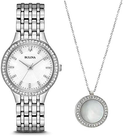 Bulova Damen Analog Quarz Uhr mit Edelstahl Armband 96X146
