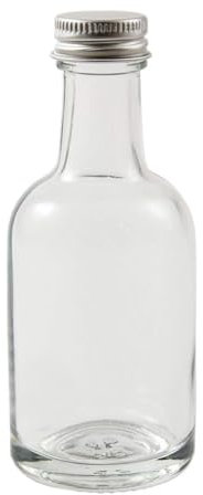 Miniature Gin Bottle (50ml) Perfect for Weddings, Whisky, Liqueurs, Mini Gin, Luxury Quality (Silver Aluminium Cap, Pack of 36)