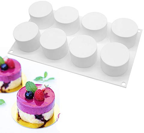 molde de silicona 3d para postres pudín, 8 cavidades Forma de Cilindro