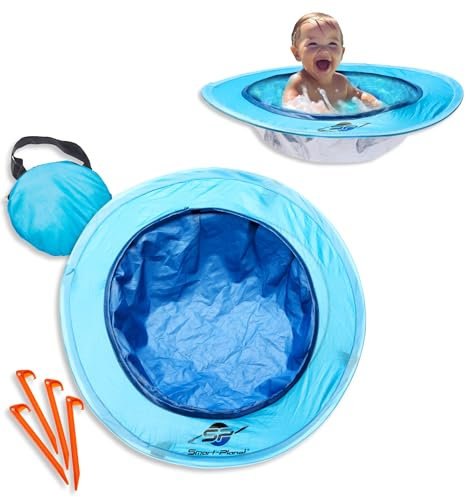 Smart-Planet Piscina Infantil Pop-up para Playa, 50 x 50 cm, 35 x 10 cm, Piscina de Bebé para Arena, Azul, PVC, Portátil, 10 Litros, Redonda, para Niños