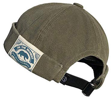 CLAPE Docker Cap Summer Seemannsmütze, Thin Sailor Cap Cotton Retro Brimless Hat, Basecap für Herrn und Damen (CT36-Green)