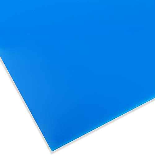 PLEXIGLAS® GS farbig, vielfältig nutzbares und bruchfestes Marken Acrylglas für Lichtobjekte etc., 3 mm dicke PLEXIGLAS® GS Platte in 25 x 50 cm, himmelblau opak (5H51)