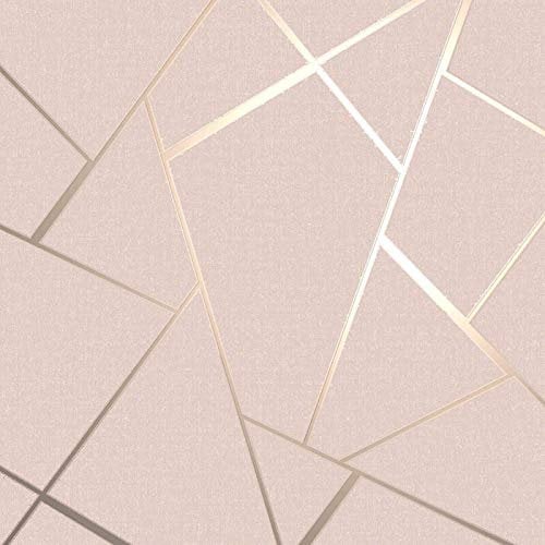 Quartz Fractal Wallpaper Textured Metallic Blush