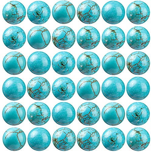 Lot de 100 perles rondes en pierre naturelle turquoise 8 mm avec cordon élastique pour bracelets et colliers