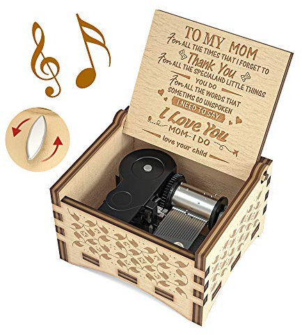 Ucuber Spieluhr mit Aufschrift You Are My Sunshine für Mama von Töchtern, mit Aufziehfunktion, aus Holz, personalisierbar, einzigartiges Geschenk für Geburtstag, Weihnachten