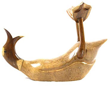 Porte-Bouteille en Bois Canard 25x30cm. Sculpture Artisanale