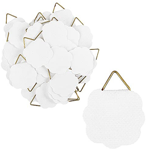Ganci per quadri con occhiello triangolare, da incollare, 2,9 cm x 3 cm, bianco, 50 pezzi