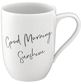 Villeroy & Boch Henkelbecher 290 ml Premium Porzellan, Zylindrisch, Weiß, 2 Stück, Statement, Zuhause, Heißgetränke