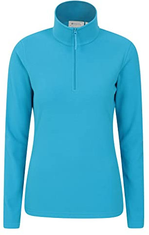 Mountain Warehouse Camber Half Zip Women's Fleece - Lightweight, Warm & Cosy Half Zip Sweatshirt Top - Best for Camping, Outdoors, Travelling & Hiking Cobalt XS