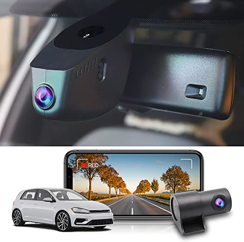 Fitcamx Dashcam Vorne Hinten 2160P+1080P Passend für VW Golf GTI R S Sport Hatchback SE TSI 1.4T 2015-2025 MK7/7.5/8(HD2-6108), 4K Dual Dashcam UHD Video WiFi, Parkmodus, Loop-Aufnahm, mit 128GB Karte