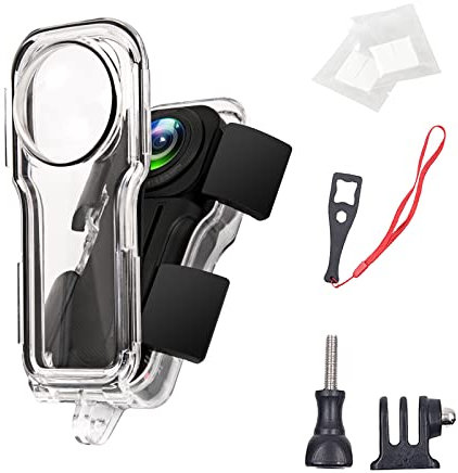 Waterproof Case for Insta360 One RS 1-Inch 360 Edition,Underwater Diving Protective Housing 40M with Invisible base-12 pcs Anti Fog Slice Accessories