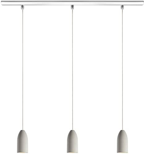 Buchenbusch urban design Pendelleuchte 3-flammig dimmbar Esstisch (33 Kabelfarben), Grau, Lampe Esszimmertisch inkl. LED, Energiesparend und Höhenverstellbar modern light edition