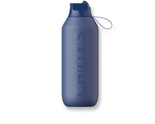 Chilly Série 2 Flip Whale Blue 500 ml Bouteille en acier inoxydable sans BPA. Réutilisable.