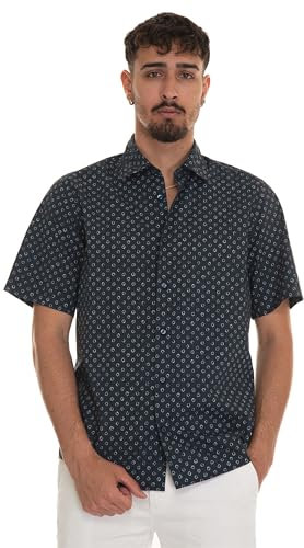 BOSS Hommes Rash 2 Chemise Regular Fit en Popeline de Coton imprimée