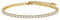 FOCALOOK Bracelet de Cheville Femme Plaqué Or Jaune de 18+5cm, Bracelet Tennis Serti de Zircon Cubique Blanc de 3mm