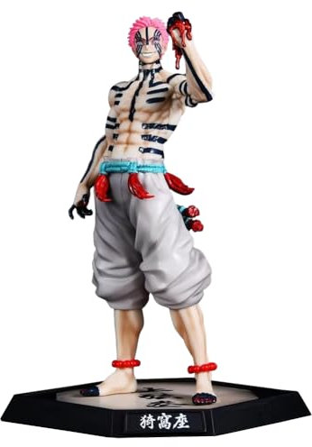 Jiumaocleu Akaza Figur Statue - 30cm PVC Anime Figur Modell, große Kimetsu No Yaiba Skulptur handgefertigte Sammlerstücke Desktop Dekoration