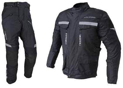 EURO STARS Motorrad Kombi Wasserdicht Jacke und Hose Mit Protektoren und Innenfutter Touring jacke Racing Kombi All Wetter Motorcycle suit 2 piece mit Protektoren