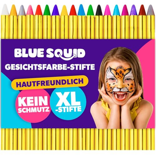 Blue Squid - Kits de pintura facial para niños, 18 colores giratorios, juego de crayones de pintura facial a base de agua, Halloween, kit de pintura para el vientre, embarazo, pinturas corporales de